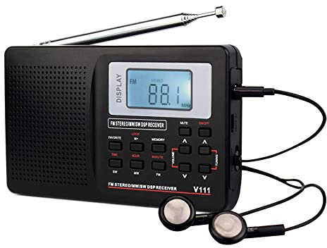 ZXNQ Radio FM SW Portátil con Auto-búsqueda y Memorización, Pantalla LED, Batería Recargable Transistores Radios Pequeñas