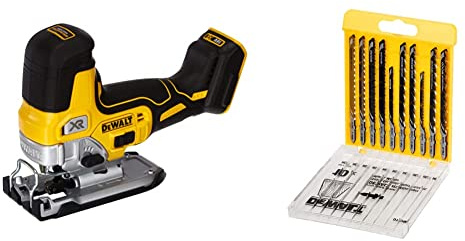 DeWalt DCS335N-XJ 18V XR Li-Ion Cordless Brushless Grip Jigsaw Body Only & DT2290-QZ DT2290-QZ-Conjunto 10 hojas Sierra de calar-Madera