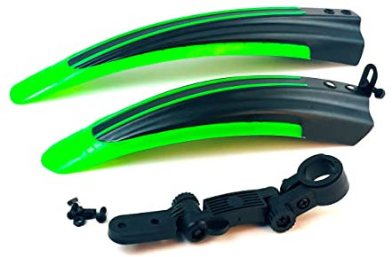 MAXXONI - Schutzblech Set Spritzschutz Vorderrad Hinterrad Kotflügel Vorne Hinten Schmutzfänger Fahrrad (Grün/Schwarz)