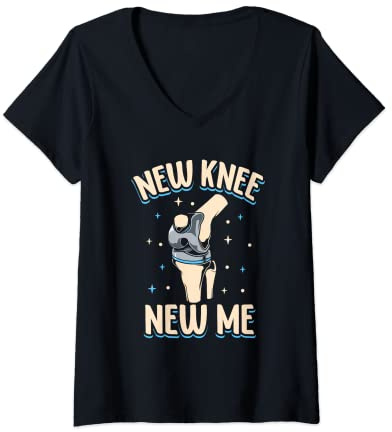 Neues Knie neues Ich - Knie Titan T-Shirt mit V-Ausschnitt