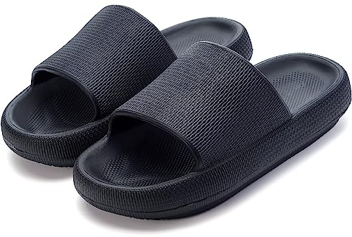 Donpapa Zapatillas Mujer Chanclas Hombre Sandalias Baño Piscina Playa Zapatos Verano Nube Pala plataforma Pantuflas Comodas YZ Negro 42-43