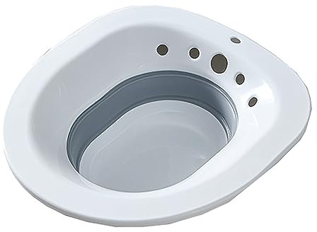 Zusammenklappbares Sitzbad für Hämorrhoiden, Dampfsitz mit Badewanne, Sitzbadesitz für Hämorrhoiden, beruhigt Hämorrhoiden und Damm, Grau, 39 x 36 cm (Grau 39 x 36 cm)