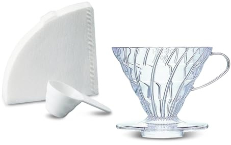 Hario VD-02-T-EU Kaffeebrüher, Filterpapier, Schaufel, V60, Kunststoff