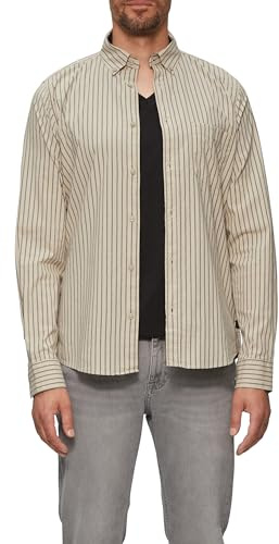 s.Oliver 2148591 Camicia a Maniche Lunghe, Slim Fit, 80 g1 Marrone, XL Uomo