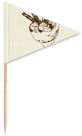 Barra de chocolate marrón bola de vidrio helado palillo de dientes triángulo cupcake Toppers bandera