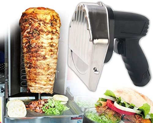 OHaGin Machine à trancher la Viande, 80 W Peut Ajuster l'épaisseur, Couteau à Kebab électrique, trancheuse à Kebab électrique, Couteaux à découper électriques Portables, trancheuses à Viande de keb