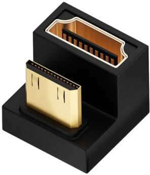 Hsthe Sea Adattatore Mini HDMI a HDMI 8K a Forma di U da 2 Pezzi, Adattatore Mini HDMI a HDMI Femmina con Angolo Verso l'Alto, Adattatore HDMI 180 Gradi per Fotocamera/Tablet/HDTV/proiettore