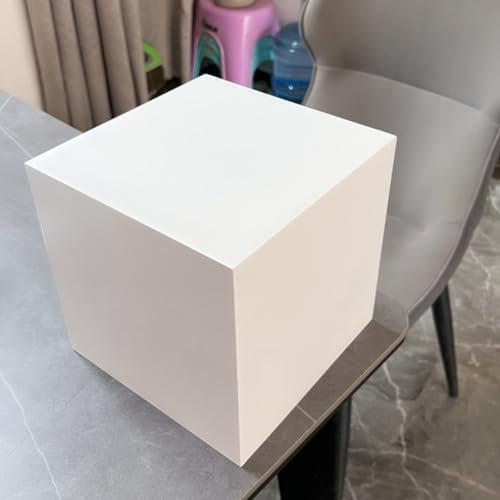 Podest Säule verkaufsständer pedestal Ständer Für Kunstskulpturen, Säulensäule Großer Rechteckiger Holzsockel Für Fotorequisiten/ Bekleidungsgeschäft/ Garten Im Freien, Tragkraft 150kg, Weiß(12x12x8 i