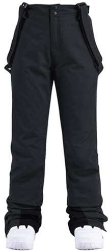 HOTIAN Pantalones de esquí para mujer, pantalones con tirantes, pantalones de snowboard, invierno, cálidos, impermeables, resistentes al viento, pantalones desmontables para esquí de fondo, pantalones