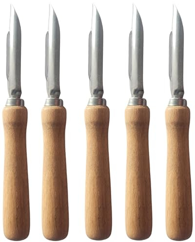 EraGreen Sparschäler mit Holzgriff - 5 Stück Kartoffelschäler mit extrem scharfen Klinge aus rostfreiem Edelstahl - Gemüseschäler Obstschäler