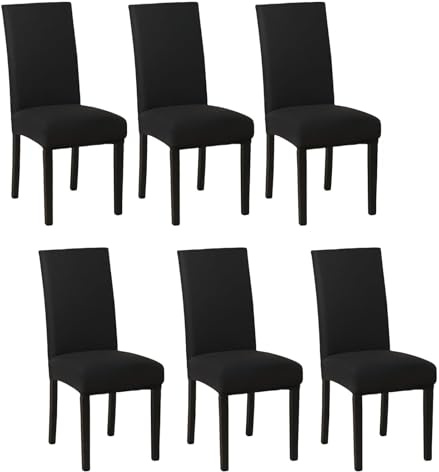 AMFUN Copertura Della Sedia 6 Pezzi, Coprisedie con Schienale, Estraibile Lavabile Elastica Coprisedie, Fodere Coprisedia Elasticizzati per Soggiorno Casa Décor Hotel Ristorante Banchetto