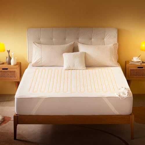Sonive Heizdecke mit Abschaltautomatik 150x80cm, Wärmedecke Heizdecke mit 3 Heizstufen Elektrische Decke Maschinenwaschbar, Schnelles Aufheizen, Weiß