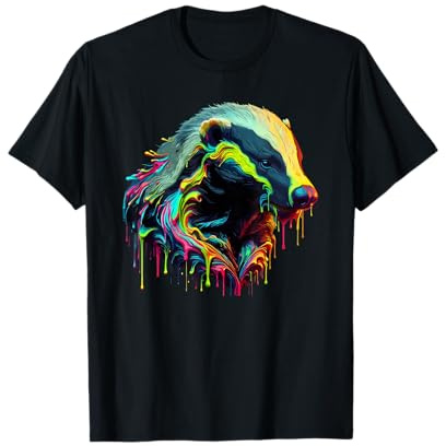 Paint Art Tasso Di Miele Honey Badgers Ratel Maglietta