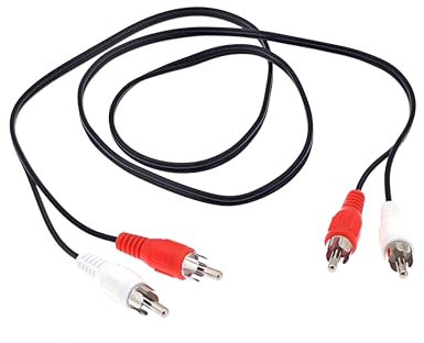 JZK 1 m Cavo audio RCA rosso bianco, cavo video stereo con connettore maschio-maschio RCA per TV, Hi-Fi, home cinema, amplificatore, altoparlante