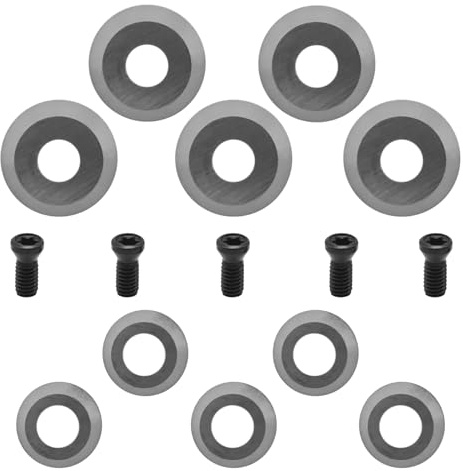 Hoypeyfiy 5Pcs 8.9mm Wendeschneidplatten und 5Pcs 12mm Drechselzubehör, Drechselwerkzeugsatz Finisher Tool