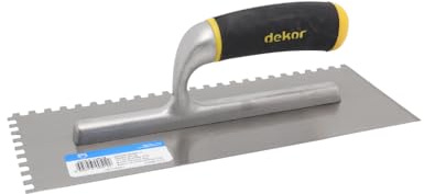 Glättekelle Edelstahl, Zahnspachtel, Zahnglätter Kelle Zahnung 300 x 120 mm (6 x 6 mm)