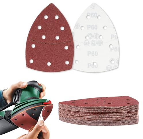 30 STK Schleifpapier Dreieckschleifer Schleifblätter 11 Loch Klett | Schleifpads für Mouse Schleifpapiere für Dreieckschleifer 60 Körnung