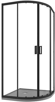 Box Doccia Semicircolare Vetro Temperato 6mm h185cm modello Tonga (Vetro Trasparente, 80x100cm)