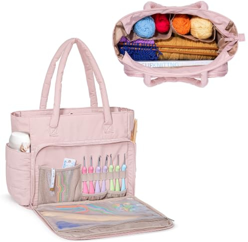 Teamoy Aufbewahrungstasche für Wolle, Taslan, Rosa (Nur Tasche)