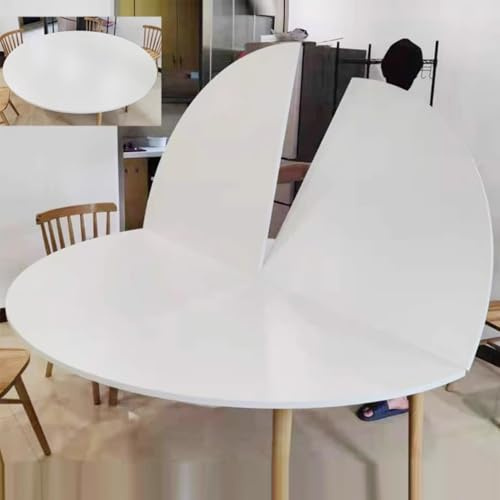 AYHARYLH Grande Prolunga Per Tavolo Rotondo Pieghevole,estensibile Per Piano Del Tavolo,sostituzione Del Piano, Prolunga Temporanea Per Tavolos Pieghevole(White,120cm/47in)