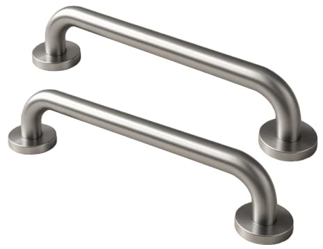 Supwish Shower Grab Rails for Bathroom, 2 Pack 40cm, 304 Stainless Steel | Premium Brushed Nickel Grab Handles, Wall Mounted Hand Rails for Elderly Safety, Smooth Polished Edges & Hardware Included