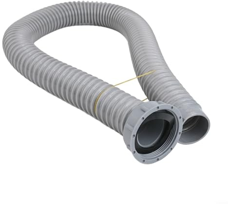 Kitchen Sink Drain Pipe Strainer and 58mm Drain Hose with Connector and Rubber Rings for Waste Water Drainage, Flexible PP PVC Sewer Hose Compatible with Washing Machine (100cm)