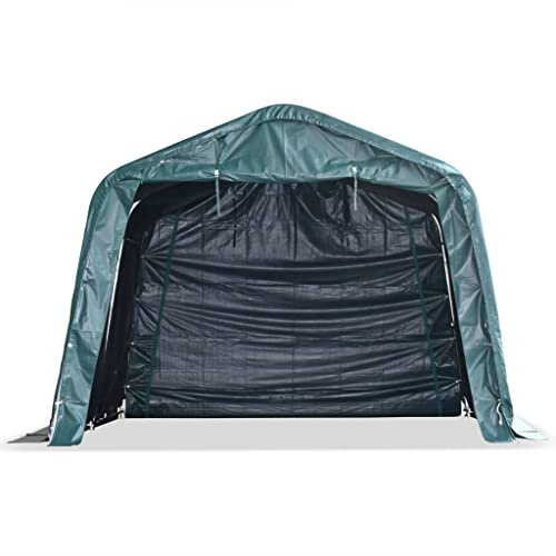 Generico Tendone Bestiame Rimovibile PVC 550 g/m² 3,3x3,2 m Verde Scuro,Commercio e Industria,Agricoltura,Zootecnia-3055647