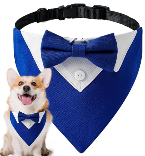 Hunde Hochzeits Bandana – Safe Halsband, Hundehalsband Verstellbares, atmungsaktives formelles Hundehalstuch Hochzeitsfliege, für mittelgroß | Multipurpose Outdoor Indoor Utility Effortless I