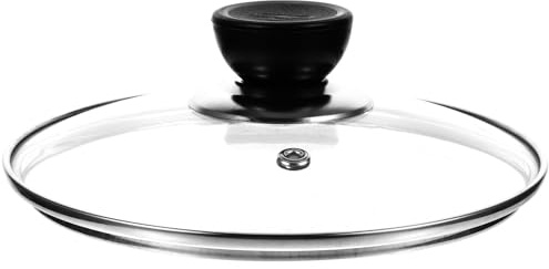 Hoement Glass Pot Lid, 15 cm Transparent Glass Cover with Vent Hole and Shockproof Design, Suitable for Canteens and Household Saucepans, Stainless Steel Rim Pot Lid