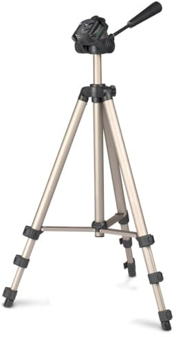 Hama Leichtes Einsteiger-Dreibeinstativ mit 3-Wege-Kopf, Star 75 125-3D, Champagner