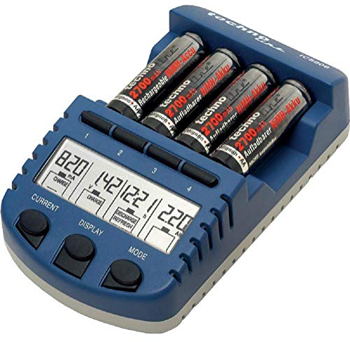 Technoline BC 1000 Set Akku-Ladegerät blau