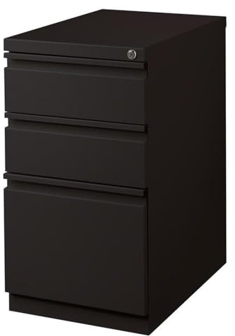 Hirsh 23-in Deep Mobile Metal Pedestal 3-Drawer Box/Box/File Black