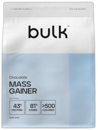 Bulk Gainer Complet, Chocolat, 2.5kg | 16 portions, 43g de protéines par portion, 81g glucides, 500 kcal par portion, Gainer hypercalorique