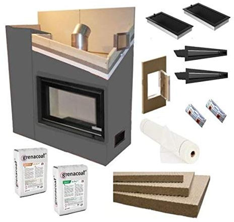 Kaminverkleidung Kaminbausatz - Komplett SET 2 mittel | schwarz