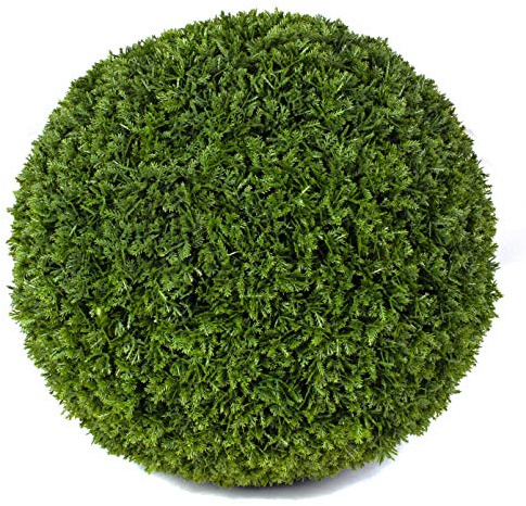 3rd Street Inn Medium Cypress Topiary Ball - Artificial Plant Set - Indoor/Outdoor Wedding Party Decor - Faux Foliage Garden Sphere - Tree and Bush Substitute (11, 2 Pack)