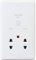 Knightsbridge CU8900N Curved Edge Dual Voltage Shaver Socket with Neon in White, 14.6 cm*8.6 cm*0.7 cm