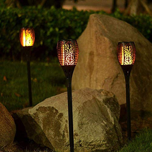 51 LED Outdoor Garden Solar Torch Light Dancing Flickering Flame Effect Stake Light Waterproof Landscape Path Lamp (Pack of 4)
