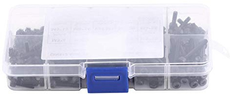 280pcs / boîte M3 vis à tête cylindrique à six pans creux, kit d'assortiment d'écrous, kits de vis DIN912 noir M3 * 4/5/6/8/10/12/16/16/20 / 25mm