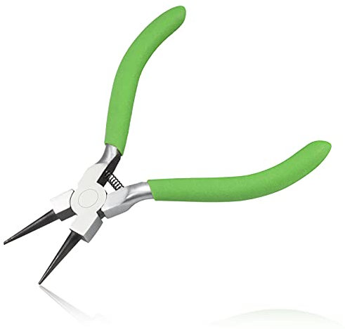 LEONTOOL Round Nose Pliers Jewelry Making Tools 4 Inches Wire Looping Pliers with Spring Loaded Mini Pliers Smooth Jaws Jewelry Making Supplies for Wire Looping Wrapping Beading, Creating Eye Pins