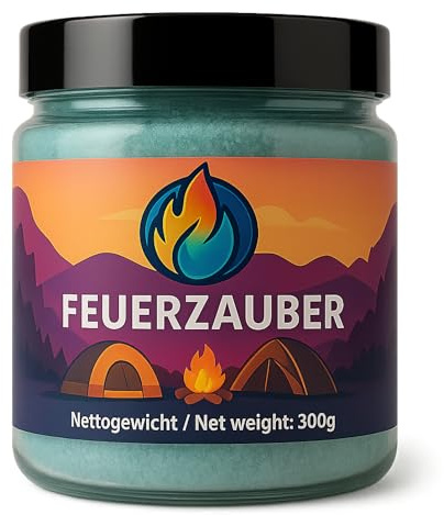 Feuerzauber Pulver 300 g für tolle Momente am Kamin, Lagerfeuer, Outdoor-Events und vieles mehr
