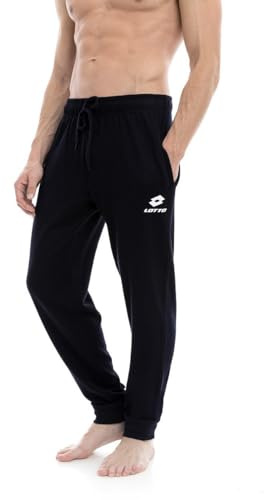 Lotto pantalone tuta uomo in felpa ESTIVA, offerta per 1-2 pezzi, pantaloni felpa uomo leggeri (1 PEZZO.NERO, M)