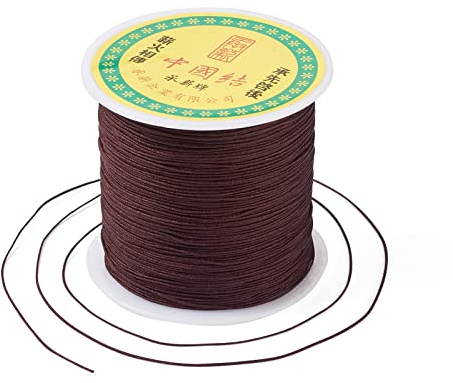 Craftdady- Cordoncino in nylon intrecciato per perline da 0,5 mm, per nodi cinesi, macramè, braccialetti fai da te, collane e gioielli, da 137 metri, colore: marrone cocco