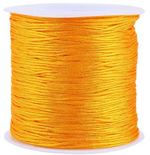 Cordoncino per Annodare, 100 M X 0,8 Mm in Nylon, Cordoncino per Nodo Cinese, Filo per Macramè a Coda di Topo, Dorato