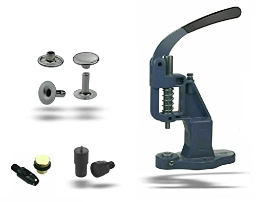 ISTA TOOLS Nietenpresse Set Hohlnieten + Lochpfeife + Hohlnieten Werkzeug + 100 STK. rostfreie Hohlnieten Einzelkopf (7 x 8 mm, Silber)