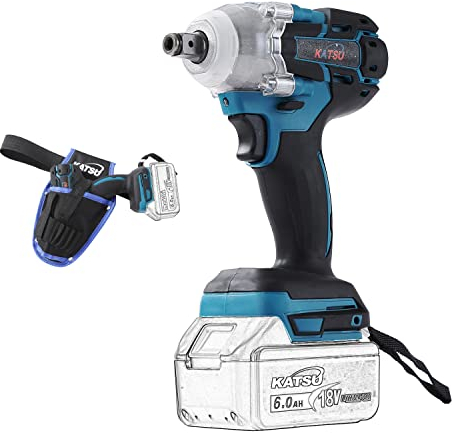 Avvitatore a Impulsi a Batteria Brushless 21V KATSU FIT-BAT, 1/2 400Nm Avvitatori a Massa Battente, con Motore Brushless, con Custodia e 2 Adattatori, senza Batteria o Caricatore 102478