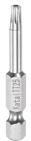 sourcing map T25 Estrella 7 Puntos Puntas de Destornillador 1/4 Hexagonal Vástago 2 Longitud Magnético Seguridad Torx Tornillo Destornillador Eléctrica Herramienta