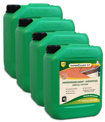 ImperGuard ST - 4 X 5 L - 20L - Imperméabilisant Toit Incolore Haute Performance – 5ans - Sec 30 min - 200 m2