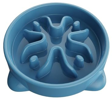 Slow Feeder Dog Bowl Small, 16cm Dog Food Bowl Dog Anti-Choking Bloat Stop Puzzle Healthy Eating Bowl(Small, Blue)