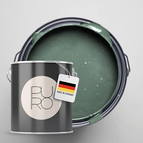 Livingwalls PURO Premium Wandfarbe c4010 - Malerfarbe für Wohnräume und Arbeitszimmer mit sehr hoher Deckkraft - matte hochwertige in Grün - 2,5l