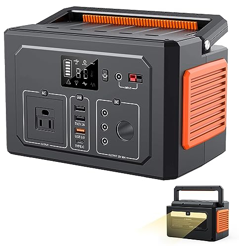 XGXHIN Stazione di Alimentazione Portatile da 400 W, 110 V / 220 V 404 Wh Generatore Solare Alimentazione a Batteria Alimentazione di Backup del Pacco Batterie, per Blackout da Campeggio